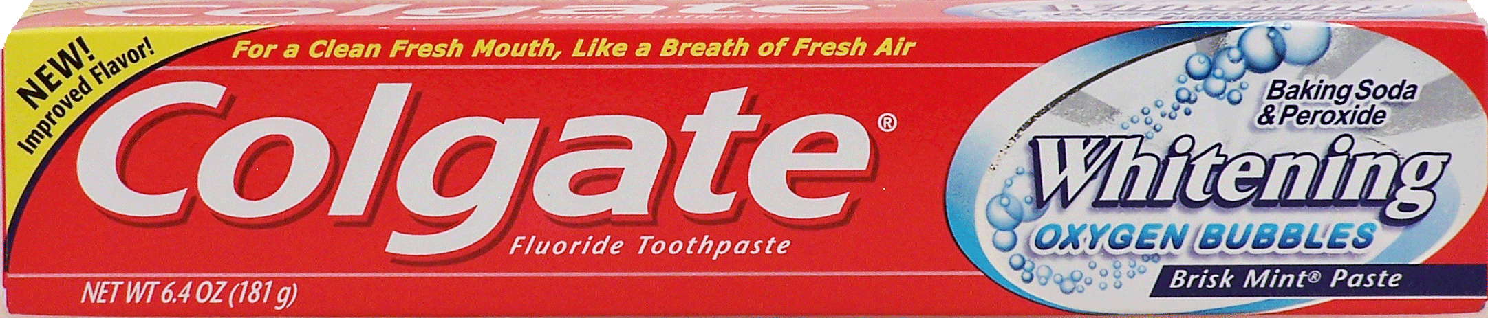 Colgate&nbsp;&nbsp;fluoride toothpaste, baking soda & peroxide whitening, brisk mint paste Full-Size Picture